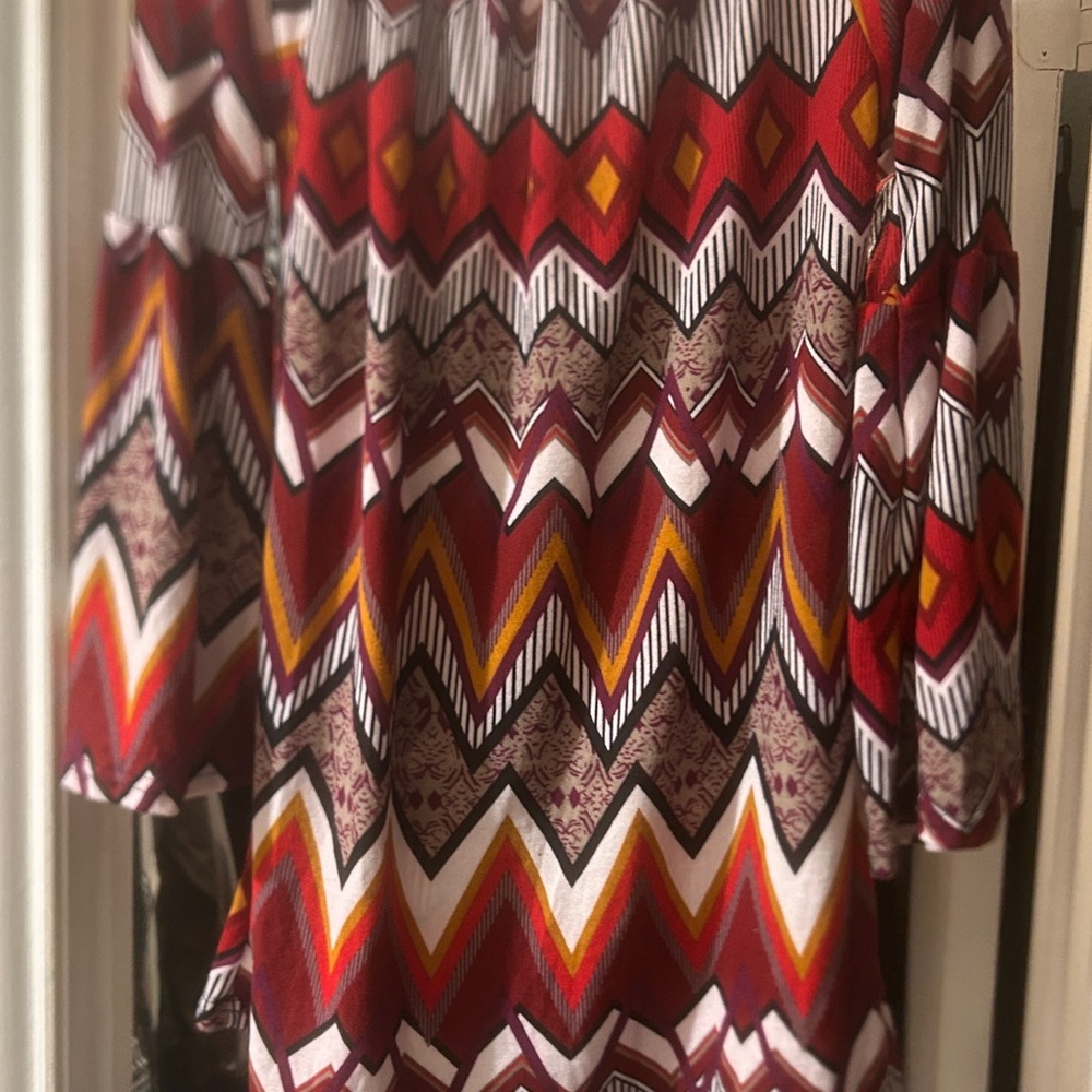 Multicolor Chevron Pattern Dress